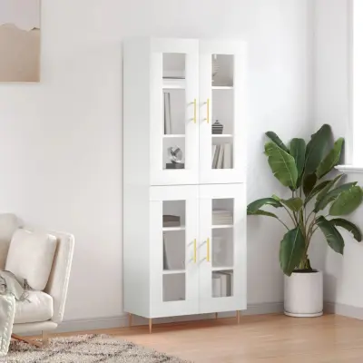 The Living Store Visoka omara bela 69,5x34x180 cm inženirski les - Visoka Omara