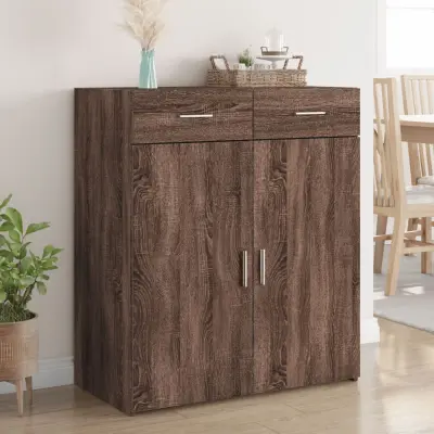 The Living Store Komoda rjav hrast 80x42,5x93 cm inženirski les - Komoda