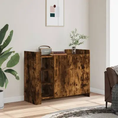 The Living Store Komoda dimljeni hrast 100x35x75 cm inženirski les - Komoda