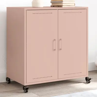 The Living Store Komoda roza 68,5x39x72 cm hladno valjano jeklo - Komoda