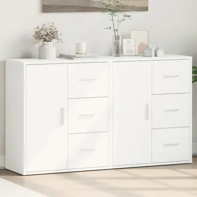 The Living Store Komoda 2 kosa bela 60x31x70 cm inženirski les - Komoda