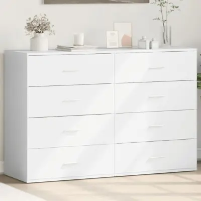 The Living Store Komoda 2 kosa bela 60x39x80 cm inženirski les - Komoda