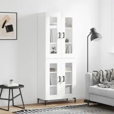 The Living Store Visoka omara bela 69,5x34x180 cm inženirski les - Visoka Omara