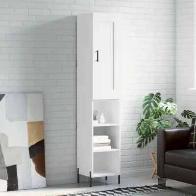 The Living Store Visoka omara bela 34,5x34x180 cm inženirski les - Visoka Omarica