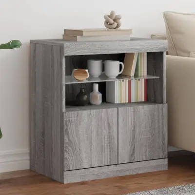 The Living Store Komoda z LED lučkami siva sonoma 60x37x67 cm - Komoda