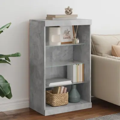 The Living Store Komoda z LED lučkami betonsko siva 60,5x37x100 cm - Komoda