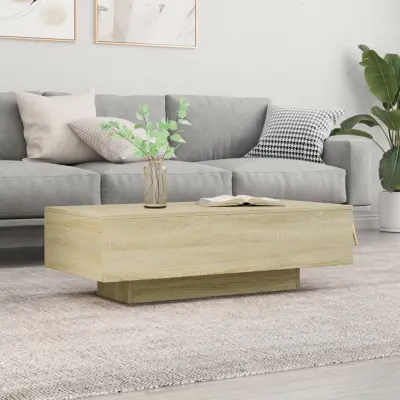 The Living Store Klubska mizica sonoma hrast 100x49,5x31 cm inženirski les - Klubska Mizica