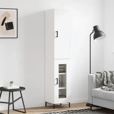 The Living Store Visoka omara bela 34,5x34x180 cm inženirski les - Visoka Omara