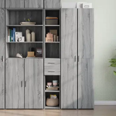 The Living Store Visoka omara siva sonoma 30x42,5x185 cm inženirski les - Visoka Omara