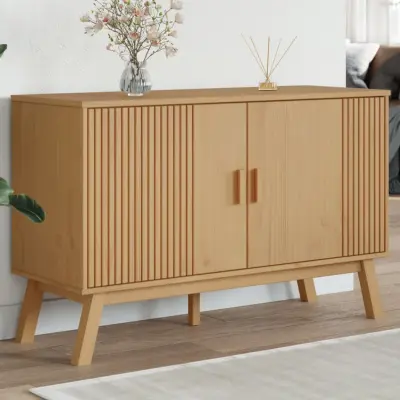 The Living Store Komoda OLDEN rjava 114x43x73,5 cm trdna borovina - Komoda