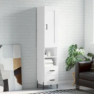 The Living Store Visoka omara bela 34,5x34x180 cm inženirski les - Visoka Omarica
