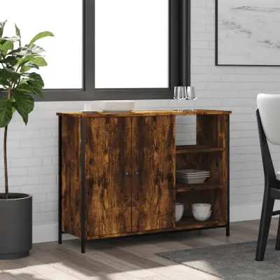 The Living Store Komoda dimljeni hrast 100x33x75 cm inženirski les - Komoda