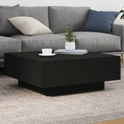 The Living Store Klubska mizica z LED lučkami črna 80x80x31 cm - Klubska Mizica