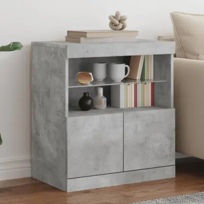 The Living Store Komoda z LED lučkami betonsko siva 60x37x67 cm - Komoda