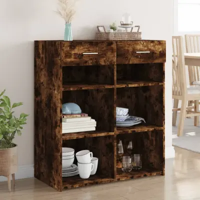 The Living Store Komoda dimljeni hrast 80x42,5x93 cm inženirski les - Komoda