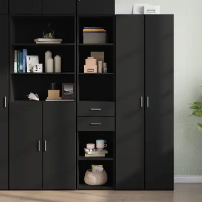 The Living Store Visoka omara črna 40x42,5x185 cm inženirski les - Visoka Omara