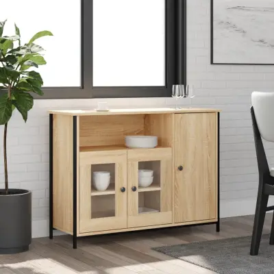 The Living Store Komoda sonoma hrast 100x35x75 cm inženirski les - Komoda