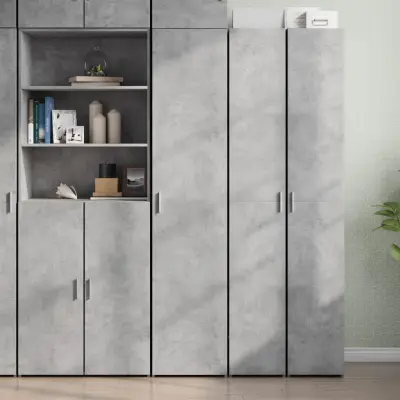 The Living Store Visoka omara betonsko siva 40x42,5x185 cm inženirski les - Visoka Omarica