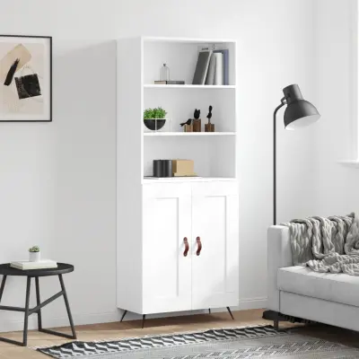 The Living Store Visoka omara bela 69,5x34x180 cm inženirski les - Visoka Omarica