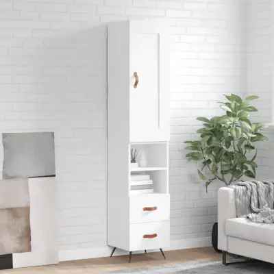 The Living Store Visoka omara bela 34,5x34x180 cm inženirski les - Visoka Omarica