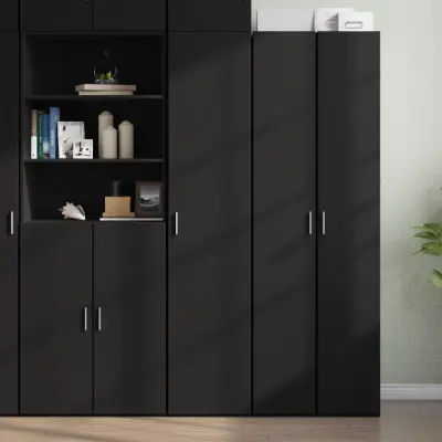 The Living Store Visoka omara črna 40x42,5x185 cm inženirski les - Visoka Omarica