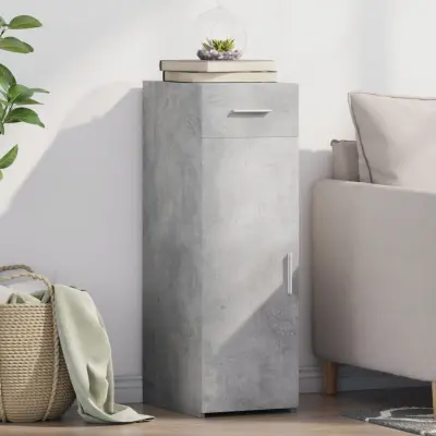 The Living Store Komoda betonsko siva 30x42,5x93 cm inženirski les - Komoda