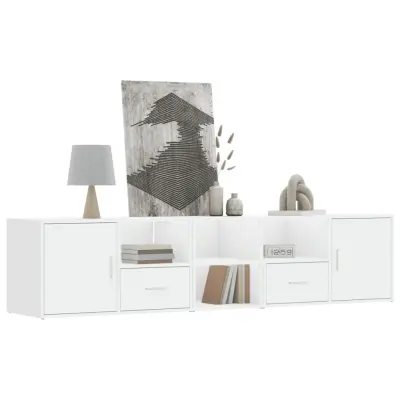 The Living Store Kotna omarica bela 200x40x45 cm iverna plošča - Kotna Omarica