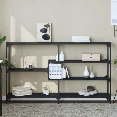 The Living Store Konzolna mizica črna 160x32x95 cm inženirski les - Konzolna Mizica