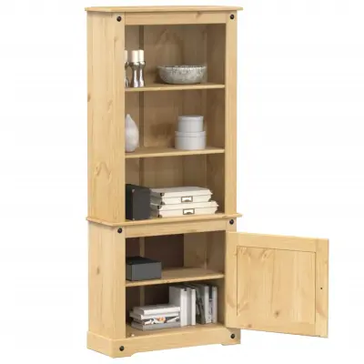 The Living Store Visoka omara Corona bela 74x38x170 cm trdna borovina - Visoka Omara