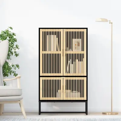 The Living Store Visoka omara črna 70x35x125 cm inženirski les - Visoka Omara
