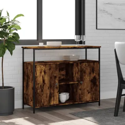 The Living Store Komoda dimljeni hrast 100x35x80 cm inženirski les - Komoda