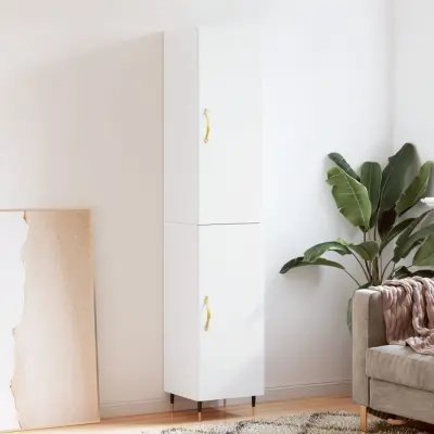 The Living Store Visoka omara bela 34,5x34x180 cm inženirski les - Visoka Omarica
