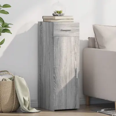 The Living Store Komoda siva sonoma 30x42,5x93 cm inženirski les - Komoda