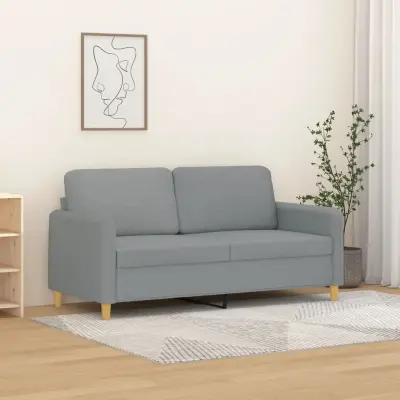 The Living Store Dvosed svetlo siv 140 cm blago - Kavč Dvosed