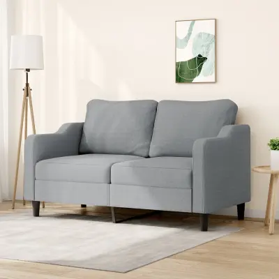 The Living Store Dvosed svetlo siv 140 cm blago - Kavč Dvosed