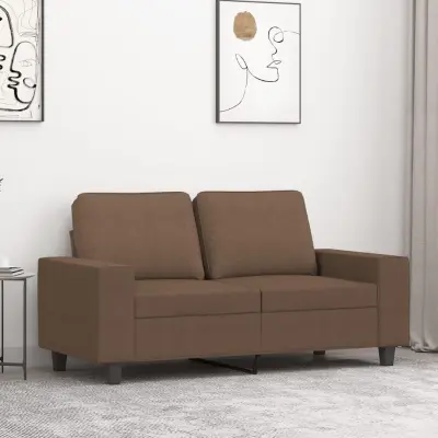 The Living Store Kavč dvosed rjav 120 cm blago - Kavč Dvosed
