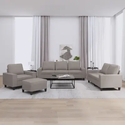 The Living Store Sedežna garnitura 4-delna taupe blago - Sedežna Garnitura