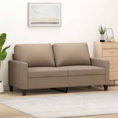 The Living Store Dvosed kapučino barve 140 cm umetno usnje - Kavč Dvosed