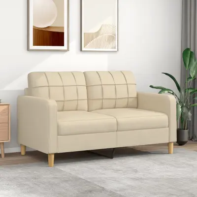 The Living Store Kavč dvosed krem 140 cm blago - Kavč Dvosed