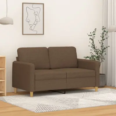 The Living Store Kavč dvosed rjav 120 cm blago - Kavč Dvosed