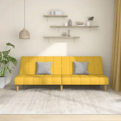 The Living Store Kavč dvosed z ležiščem rumeno blago - Raztegljiv Kavč