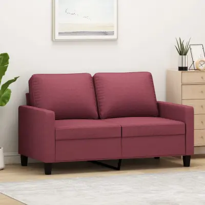 The Living Store Dvosed vinsko rdeč 120 cm blago - Kavč Dvosed