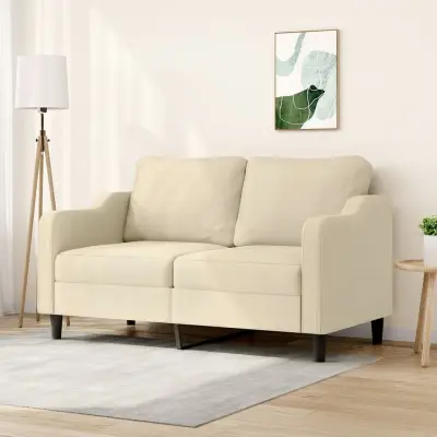 The Living Store Kavč dvosed krem 140 cm blago - Kavč Dvosed