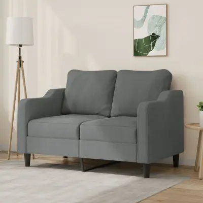 The Living Store Dvosed temno siv 120 cm blago - Kavč Dvosed