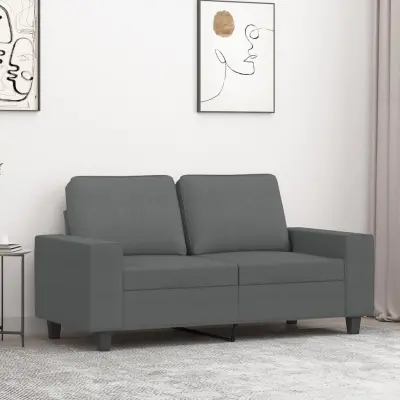 The Living Store Dvosed temno siv 120 cm blago - Kavč Dvosed