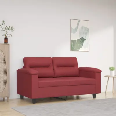 The Living Store Kavč dvosed vinsko rdeč 120 cm umetno usnje - Kavč Dvosed