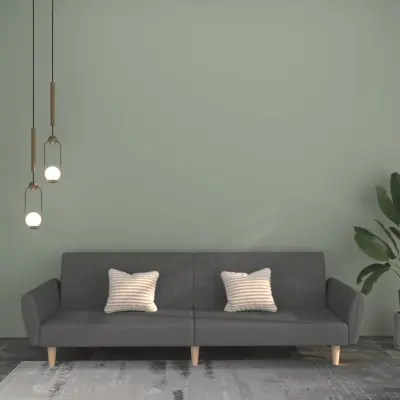 The Living Store Kavč dvosed z ležiščem svetlo sivo blago - Raztegljiv Kavč