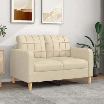 The Living Store Kavč dvosed krem 120 cm blago - Kavč Dvosed