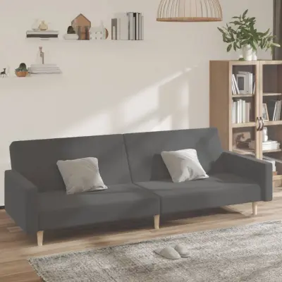 The Living Store Kavč dvosed z ležiščem svetlo sivo blago - Raztegljiv Kavč