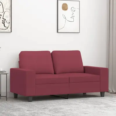 The Living Store Dvosed vinsko rdeč 120 cm blago - Kavč Dvosed